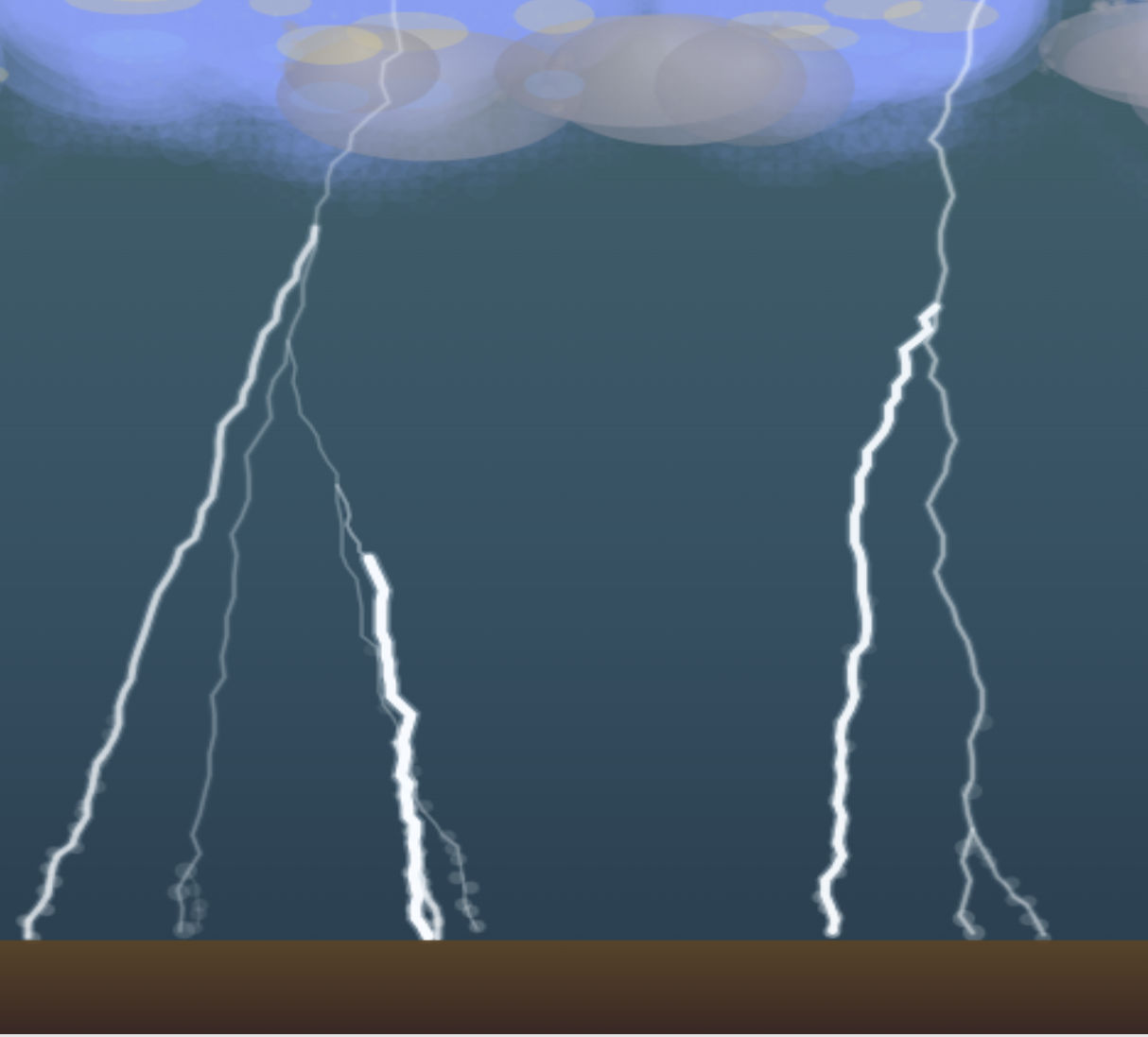 Storm clouds with lightning and mathematical sun